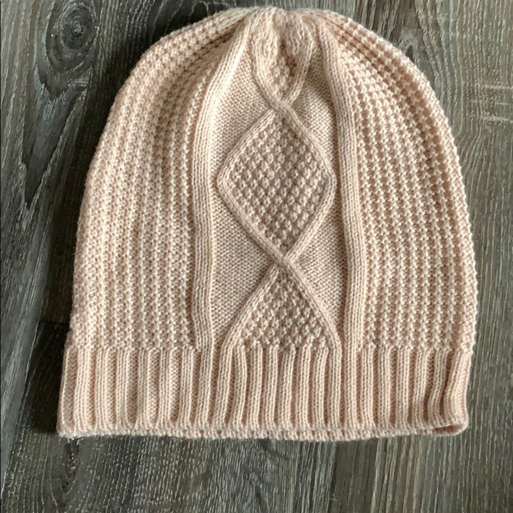 TJD dusty rose knit slouch beanie